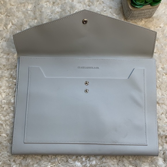 GLASS Ladder & Co Megan Portfolio cloud gray vegan leather Clutch organizer - Picture 7 of 10